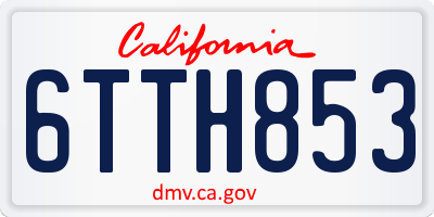 CA license plate 6TTH853