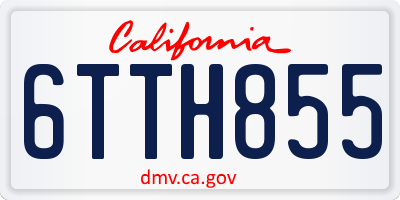 CA license plate 6TTH855