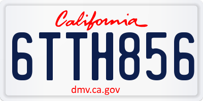 CA license plate 6TTH856