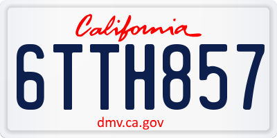 CA license plate 6TTH857