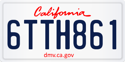 CA license plate 6TTH861