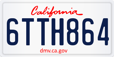 CA license plate 6TTH864