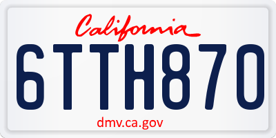CA license plate 6TTH870