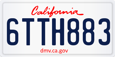 CA license plate 6TTH883