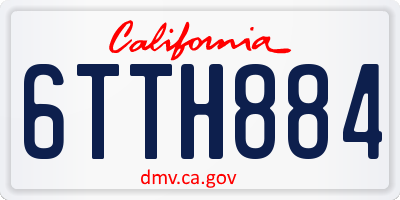 CA license plate 6TTH884