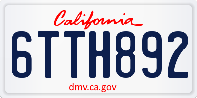 CA license plate 6TTH892