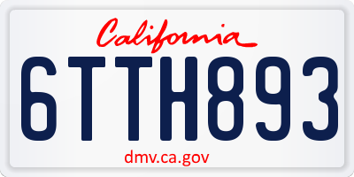 CA license plate 6TTH893