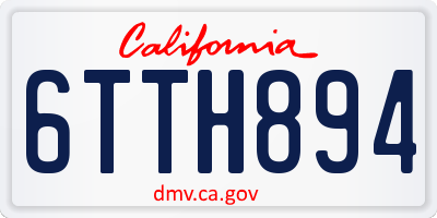 CA license plate 6TTH894