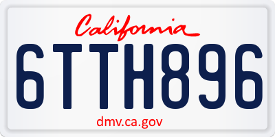 CA license plate 6TTH896