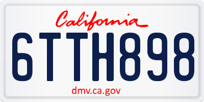 CA license plate 6TTH898