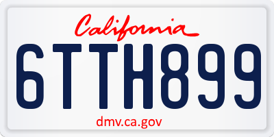 CA license plate 6TTH899