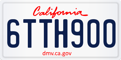 CA license plate 6TTH900