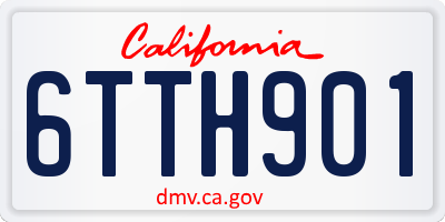 CA license plate 6TTH901