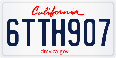 CA license plate 6TTH907