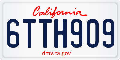 CA license plate 6TTH909