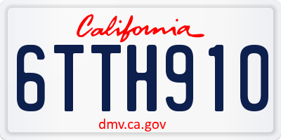 CA license plate 6TTH910