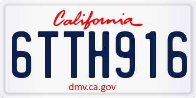 CA license plate 6TTH916