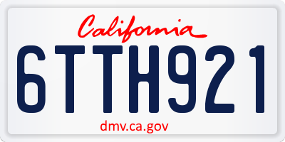 CA license plate 6TTH921
