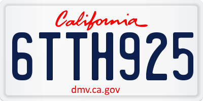 CA license plate 6TTH925