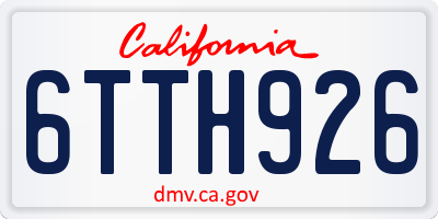 CA license plate 6TTH926