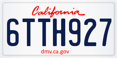 CA license plate 6TTH927