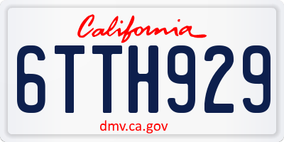 CA license plate 6TTH929