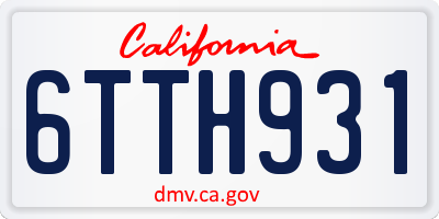 CA license plate 6TTH931