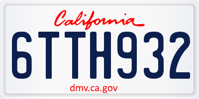 CA license plate 6TTH932