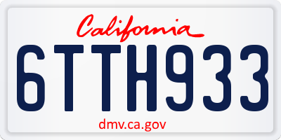 CA license plate 6TTH933