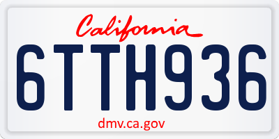 CA license plate 6TTH936