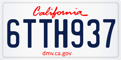 CA license plate 6TTH937