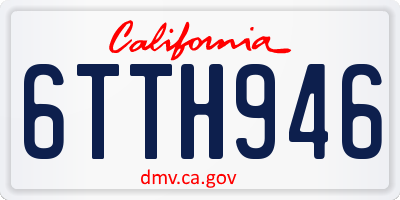 CA license plate 6TTH946