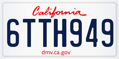 CA license plate 6TTH949