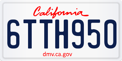CA license plate 6TTH950