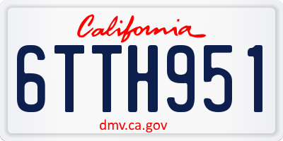 CA license plate 6TTH951