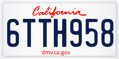 CA license plate 6TTH958