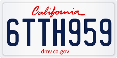 CA license plate 6TTH959
