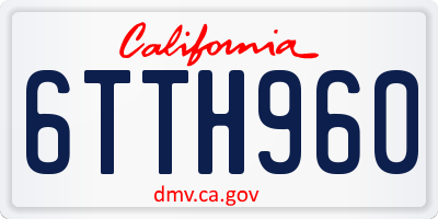 CA license plate 6TTH960