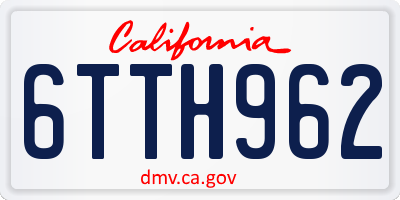 CA license plate 6TTH962