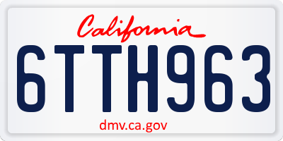 CA license plate 6TTH963