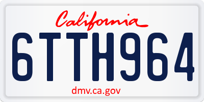 CA license plate 6TTH964
