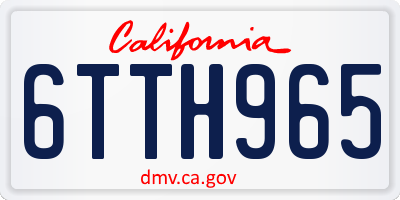CA license plate 6TTH965