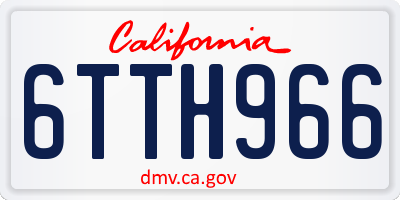 CA license plate 6TTH966