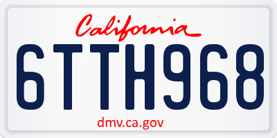 CA license plate 6TTH968