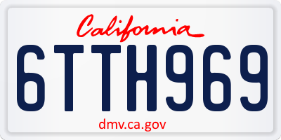 CA license plate 6TTH969