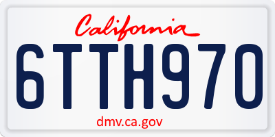 CA license plate 6TTH970