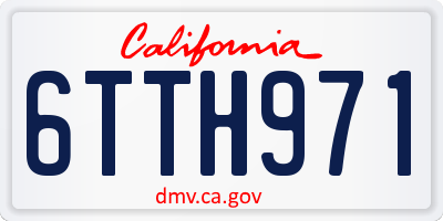 CA license plate 6TTH971