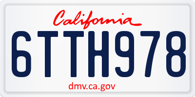 CA license plate 6TTH978