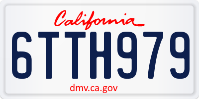 CA license plate 6TTH979