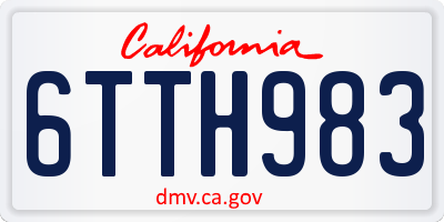 CA license plate 6TTH983